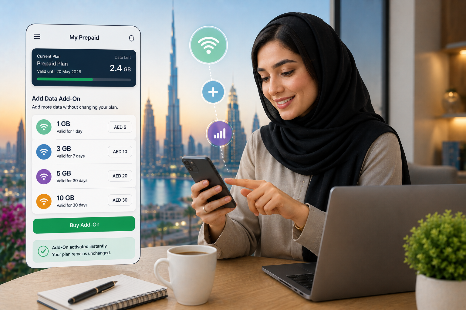 UAE Prepaid Data Add-Ons Explained: How to Add More Data Without Changing Your Plan