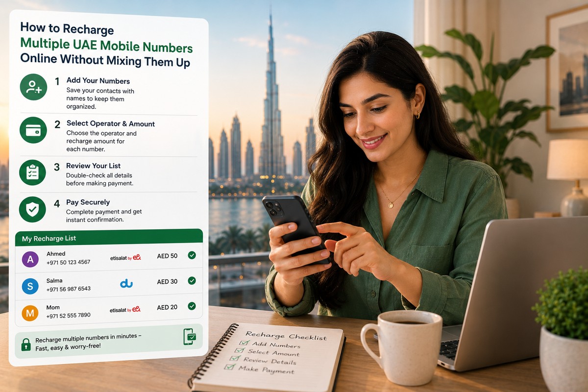 How to Recharge Multiple UAE Mobile Numbers Online Without Mixing Them Up?